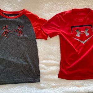 Under Armour Red and Gray Boys' Short Sleeve Athletic Tees (Set of 2) size 6